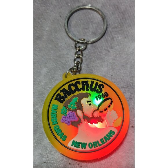 Bacchus Mardi Gras New Orleans Light Up Keychain - Picture 7 of 8
